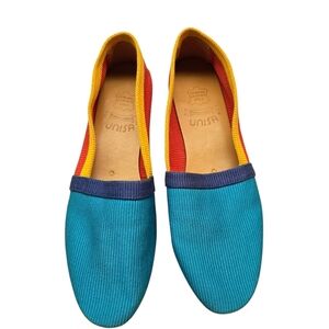 Vintage Unisa Color Block Fabric Leather Sole Flats NWOB Size 8